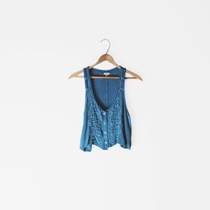UO // Embroidered Crop Tank Top